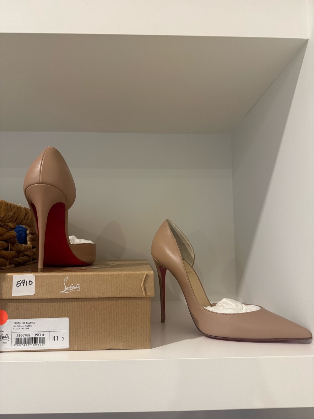 Christian Louboutin Iriza 100 Nappa Leather Pumps – Blush – Size 41.5